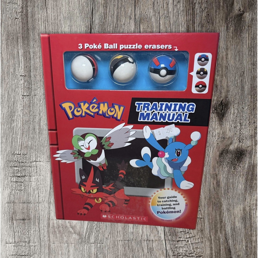 Pokemon Book: Training Manual by Simcha Whitehill with 3 poké ball Puzzle Eraser